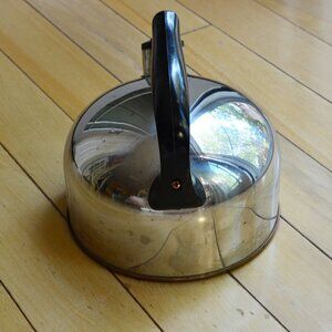 REVERE WARE Copper Bottom Stainless Steel Tea Kettle vintage small